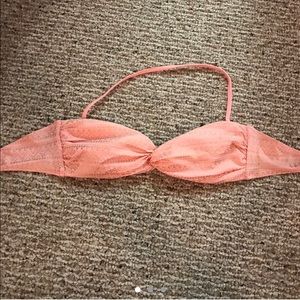 Peach and gold bikini top